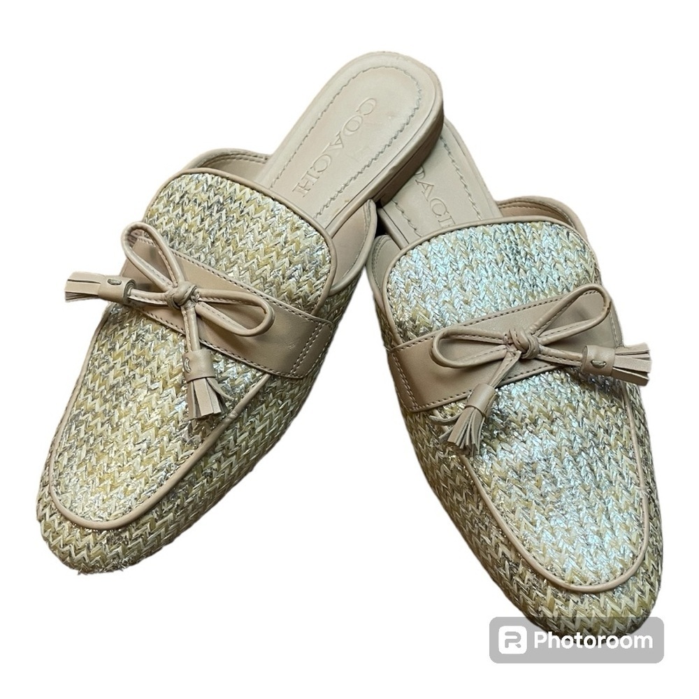 Coach Stassi Rafia Slides Mules - Picture 7 of 12